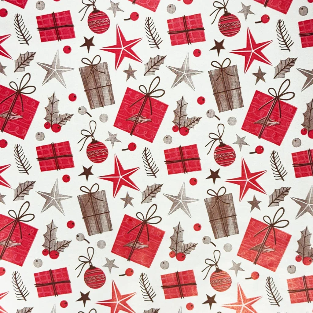 Piros ajándékdoboz csomagolópapír 200x70cm