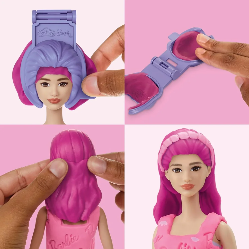Play-Doh: Barbie szívek és hajkorona gyurma szett babával - Hasbro kép 3
