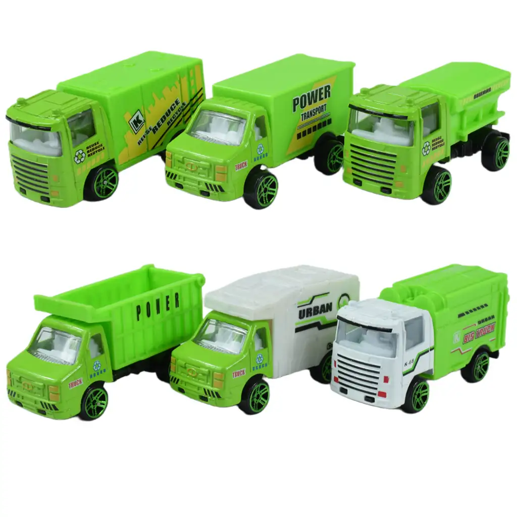 Greening Car: Hulladékszállító teherautók 10 db-os szett kép 2