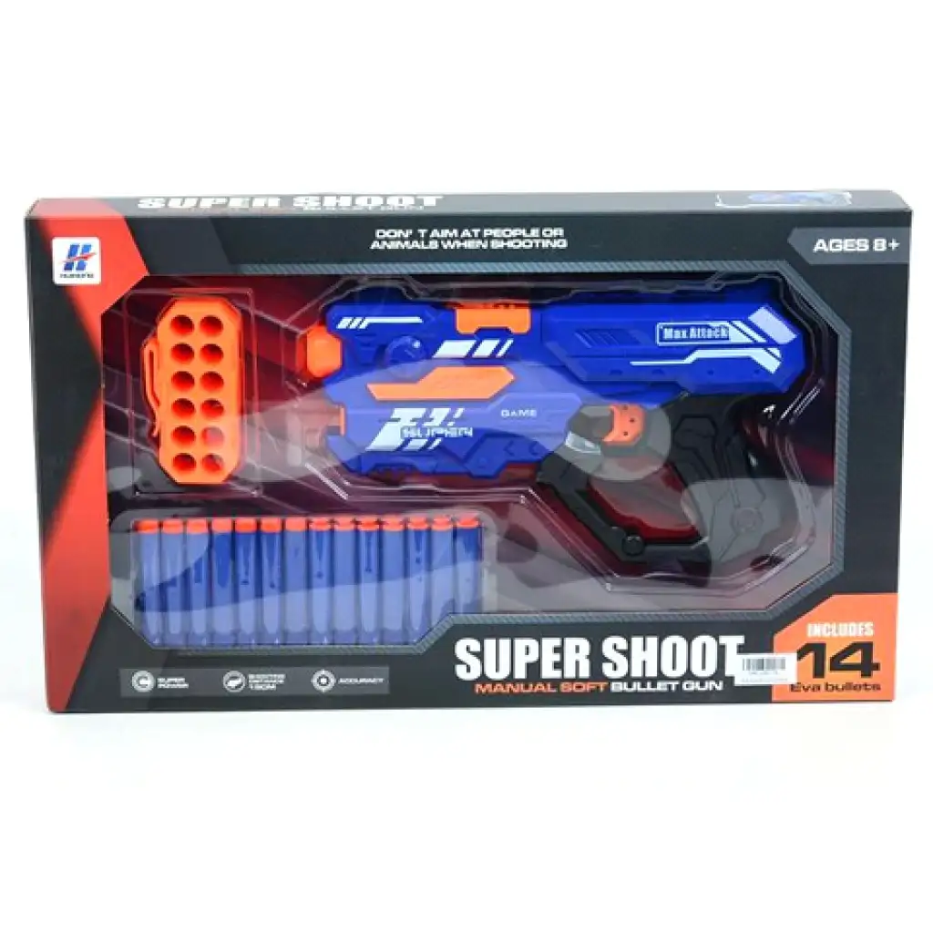 Szivacslövő fegyver töltényekkel és tölténytartóval