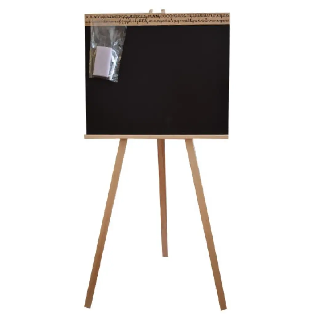 Állványos fa rajztábla írott ABC-vel