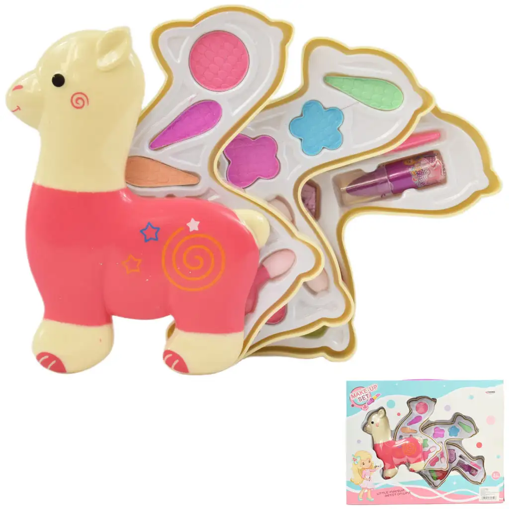 Make-Up Set: Láma formájú három szintes sminkpaletta szett