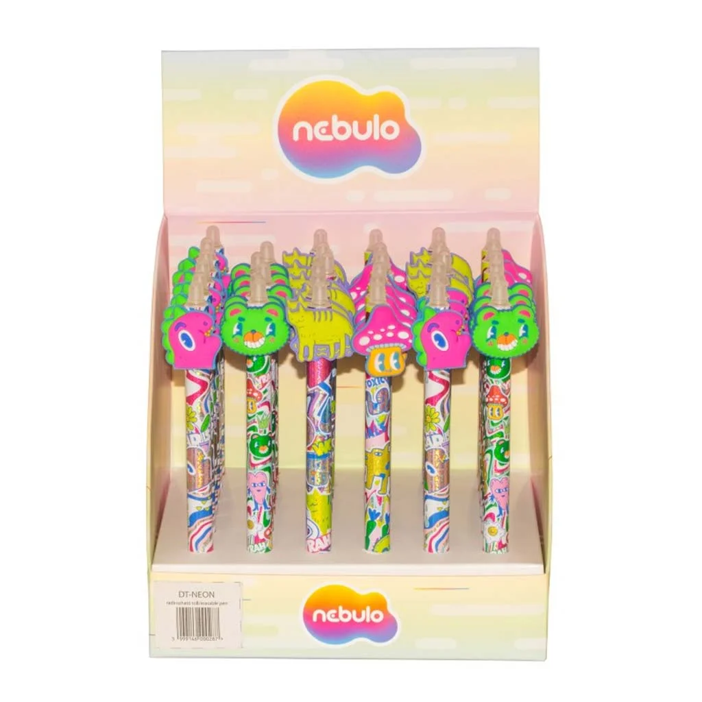 Nebulo: Mushroom Forest nyomógombos radírozható zseléstoll többféle 1db