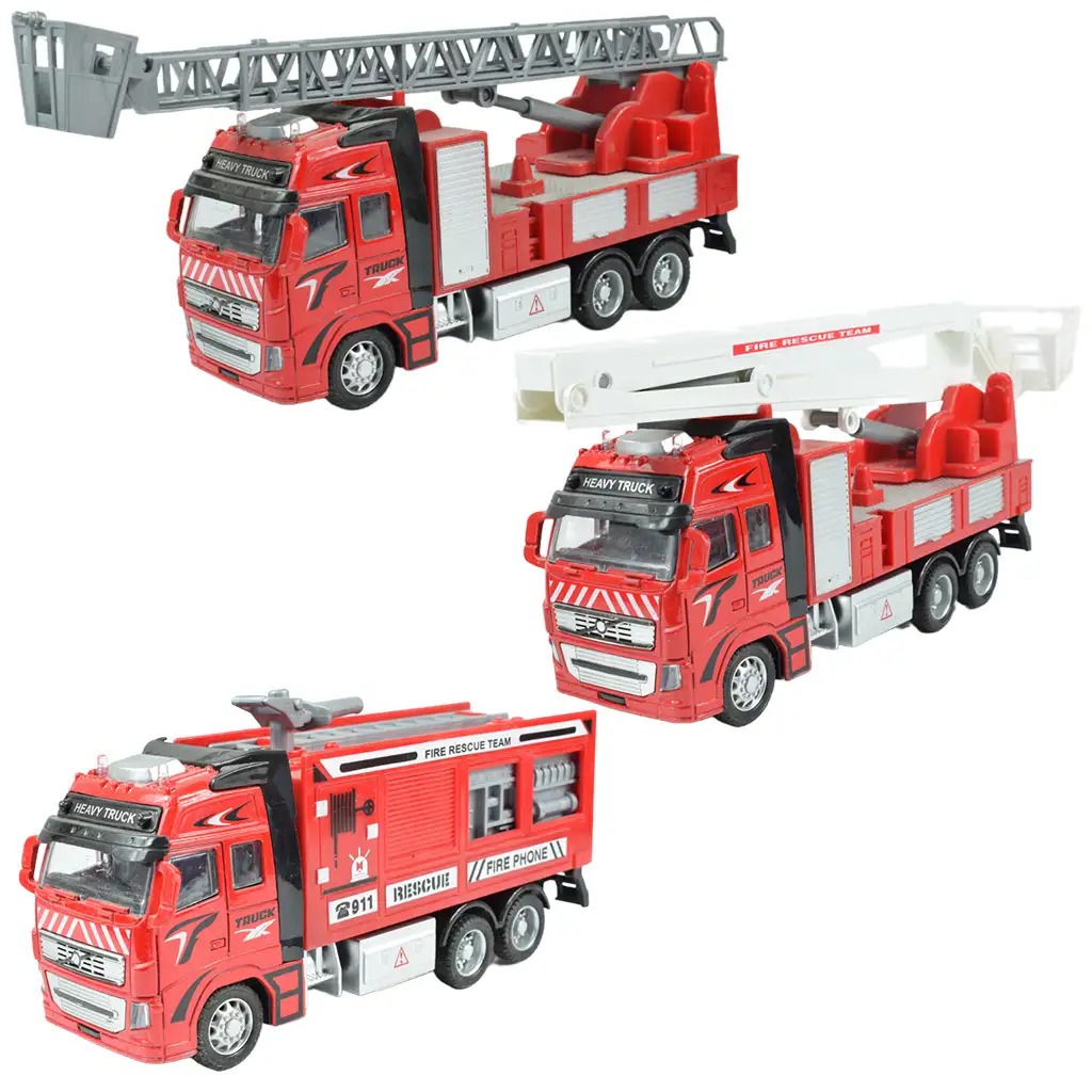 Fire Truck: Lendkerekes tűzoltókamion többféle változatban 19cm