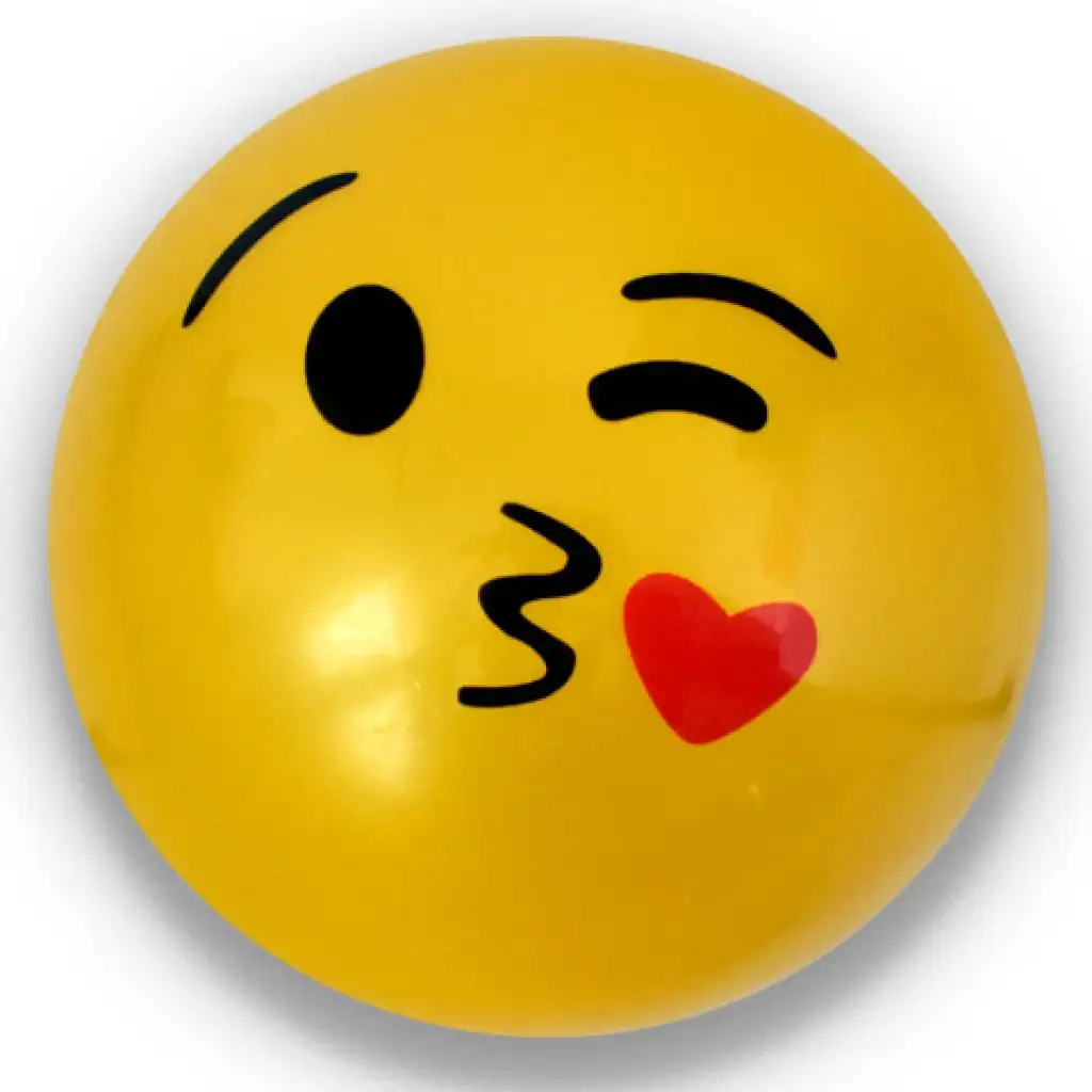 Emoji mintás gumilabda többféle változatban 23cm kép 2