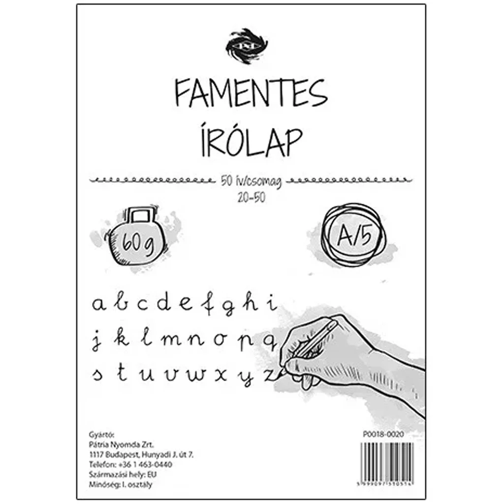 Famentes írólap A/5 50db-os csomag