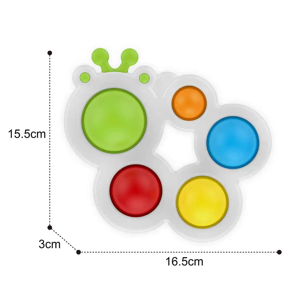 Happy World: Pop it! Nyugtató hernyó pajti készségfejlesztő bébijáték kép 2