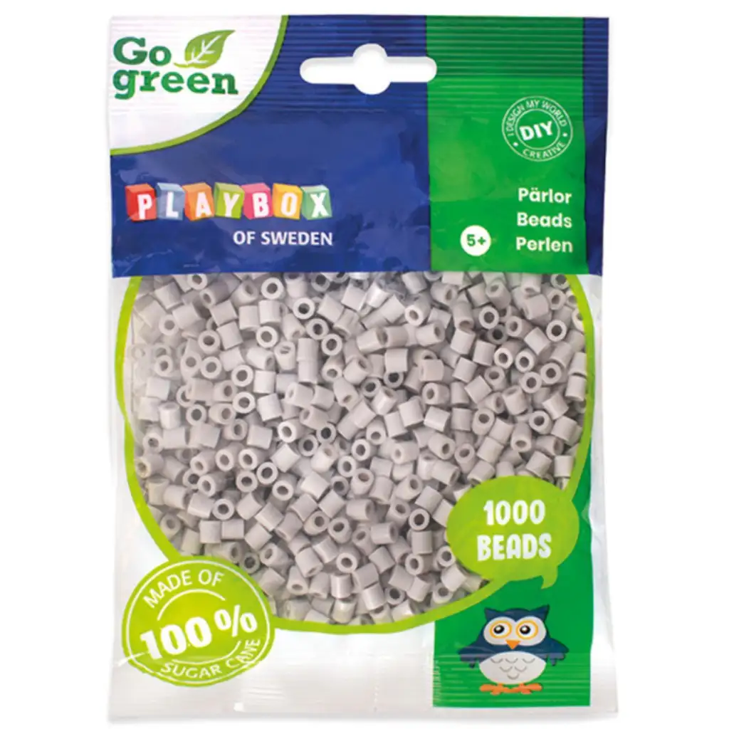 PlayBox: Go Green 5mm-es MIDI vasalható gyöngy 1000db-os szürke színben