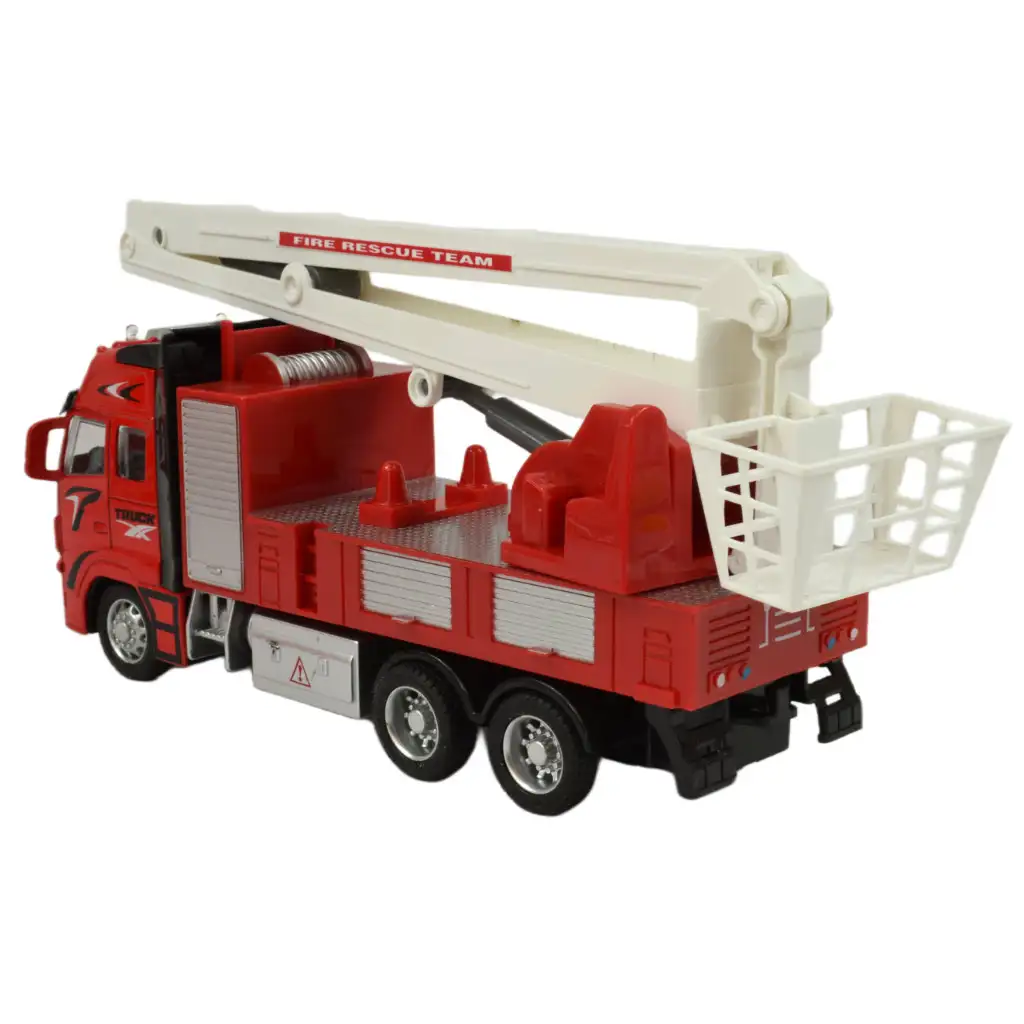 Fire Truck: Lendkerekes darus tűzoltóautó fénnyel és hanggal 20cm kép 3