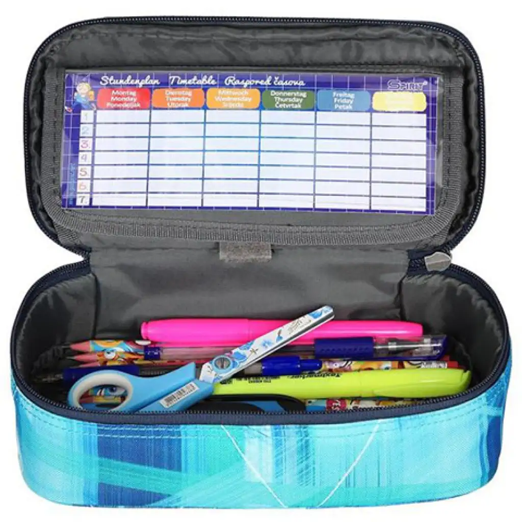 Spirit: Világoskék színű mintázott ovális tolltartó 23x10cm kép 2