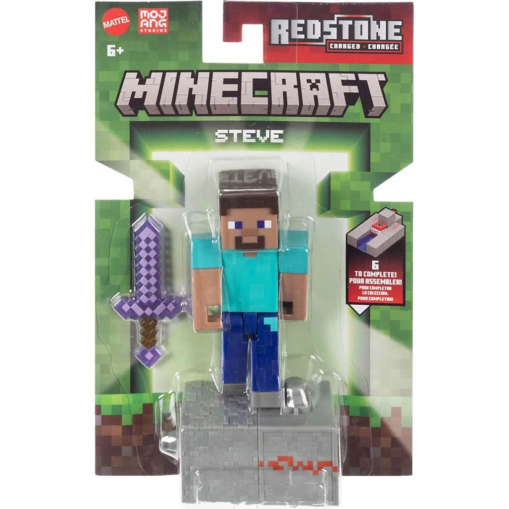 Minecraft: Steve karakter játékfigura kiegészítőkkel - Mattel