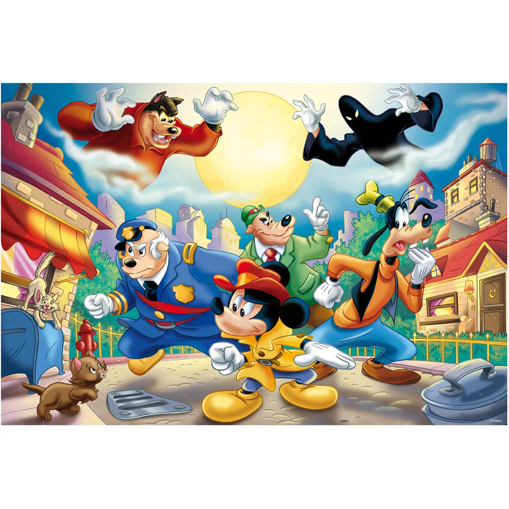Mickey egér - A detektív 2 az 1-ben 108db-os puzzle és színező 50x35cm - Lisciani kép 2