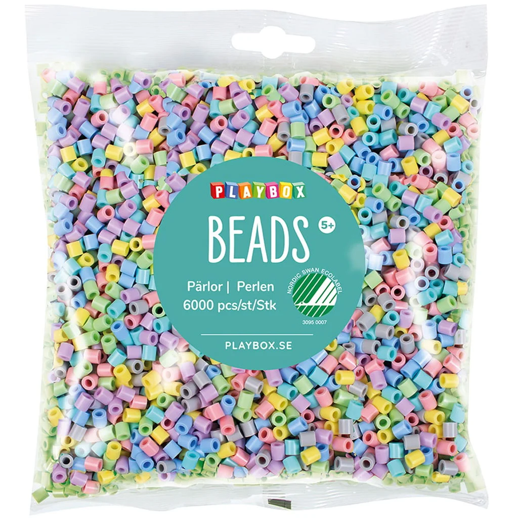 PlayBox: 5mm-es MIDI pasztell színek vasalható gyöngyök 6000db-os csomag