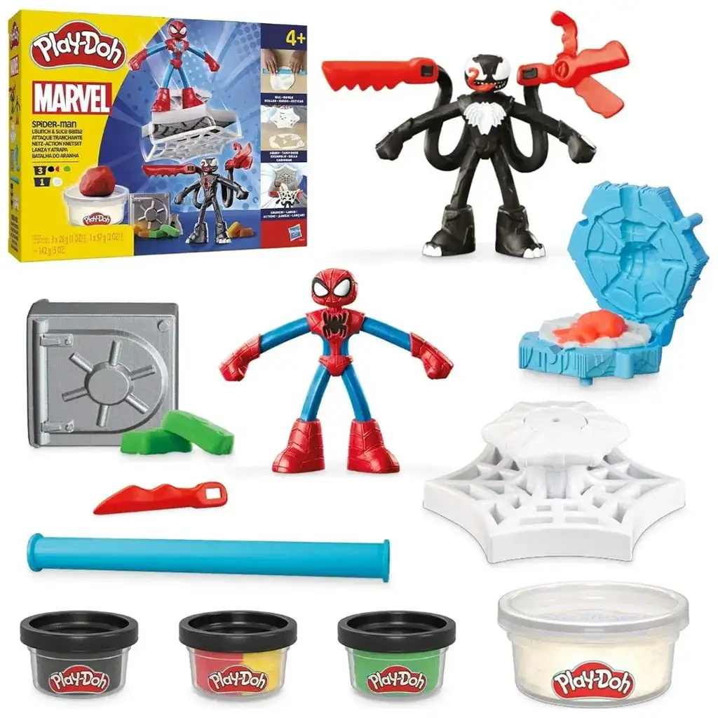 Play-Doh: Marvel Pókember Launch & Slice harci játékszett - Hasbro kép 3