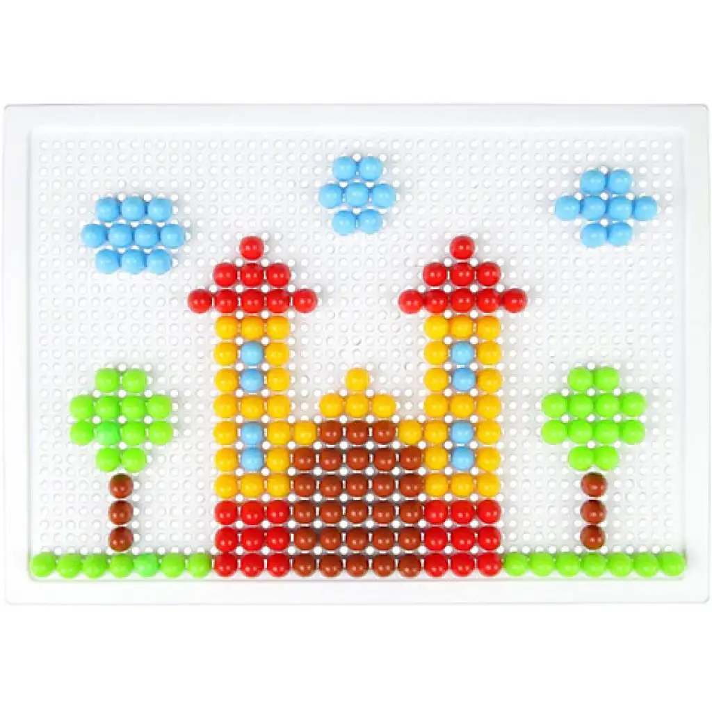 LENA: Mosaik Áttetsző pötyi kreatív szett 10mm 200db-os kép 2