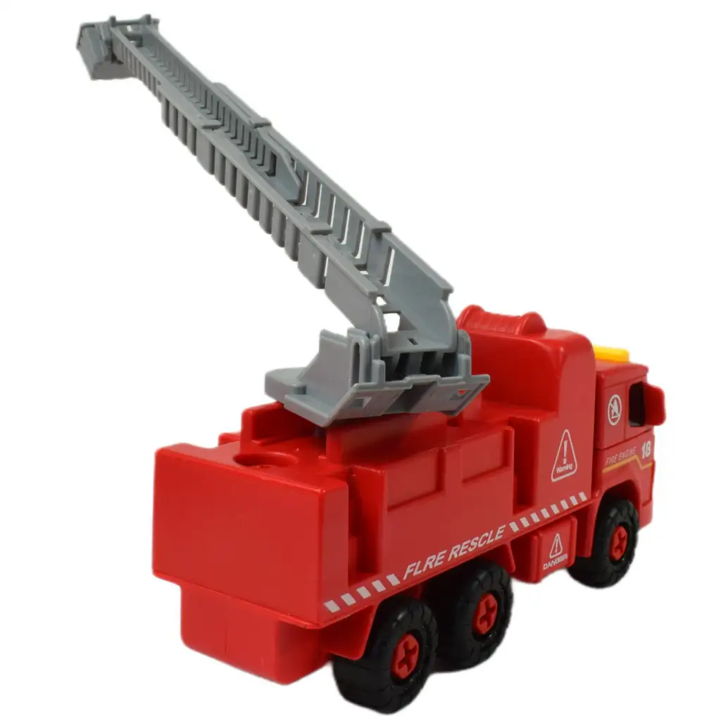 Fire Engine: Darus szétszerelhető tűzoltóautó szerszámokkal és hanggal 20cm kép 6