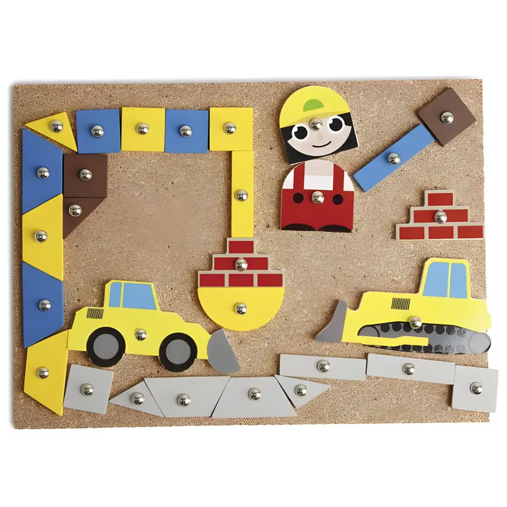 LENA: Kalapálós parafatábla játékszett - Építkezés kép 2