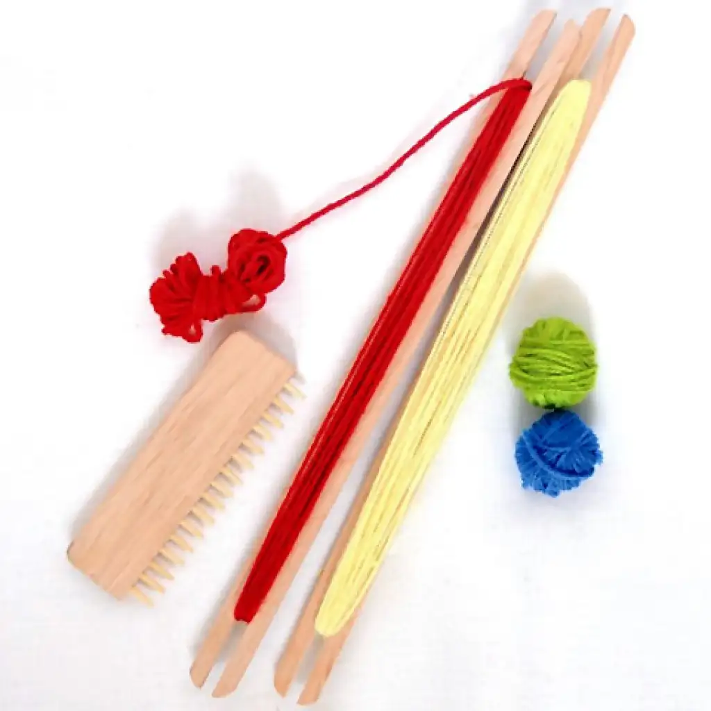 Kézi szövőszett fából kép 2