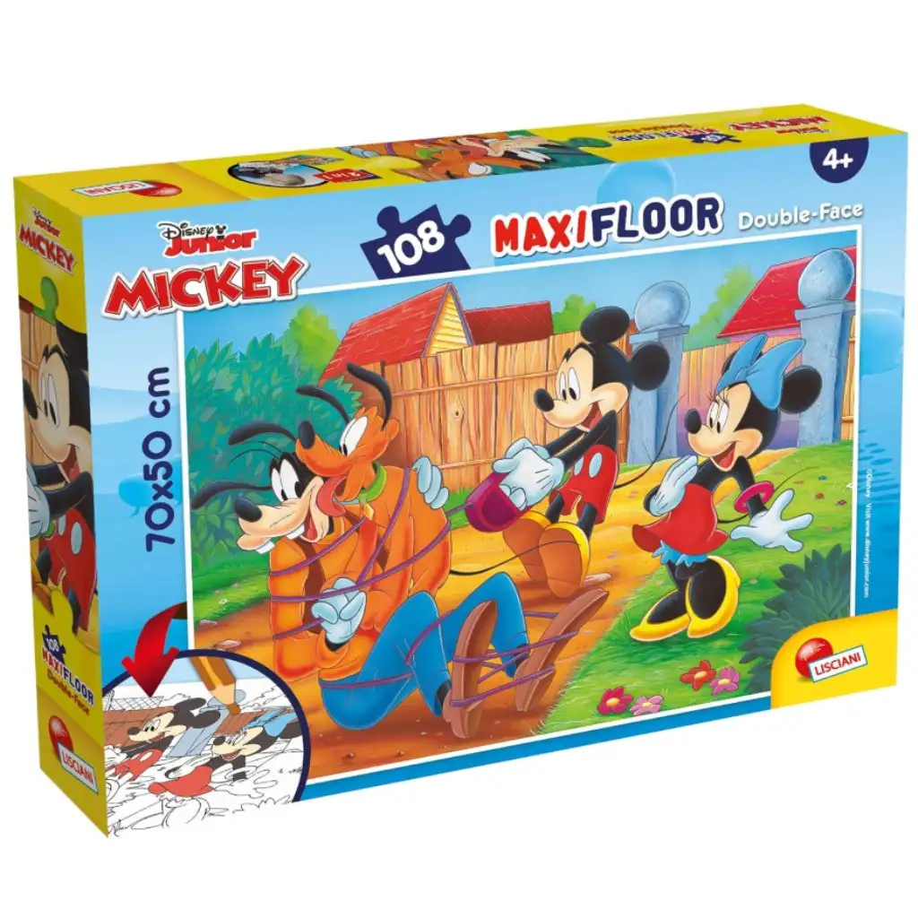 Mickey és barátai 2 az 1-ben 108db-os puzzle és színező 70x50cm - Lisciani
