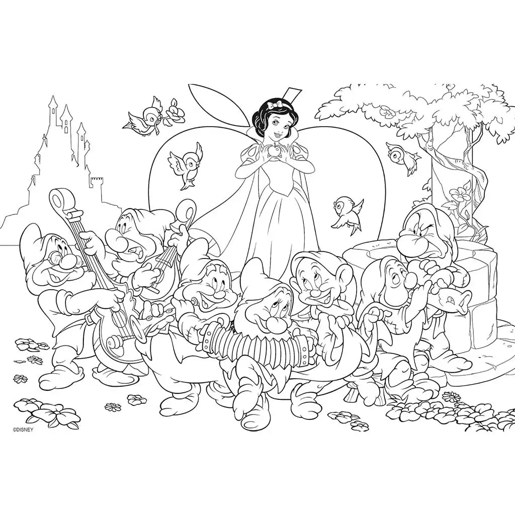 Disney Hófehérke 2 az 1-ben maxi 24db-os puzzle és színező 70x50cm - Lisciani kép 2