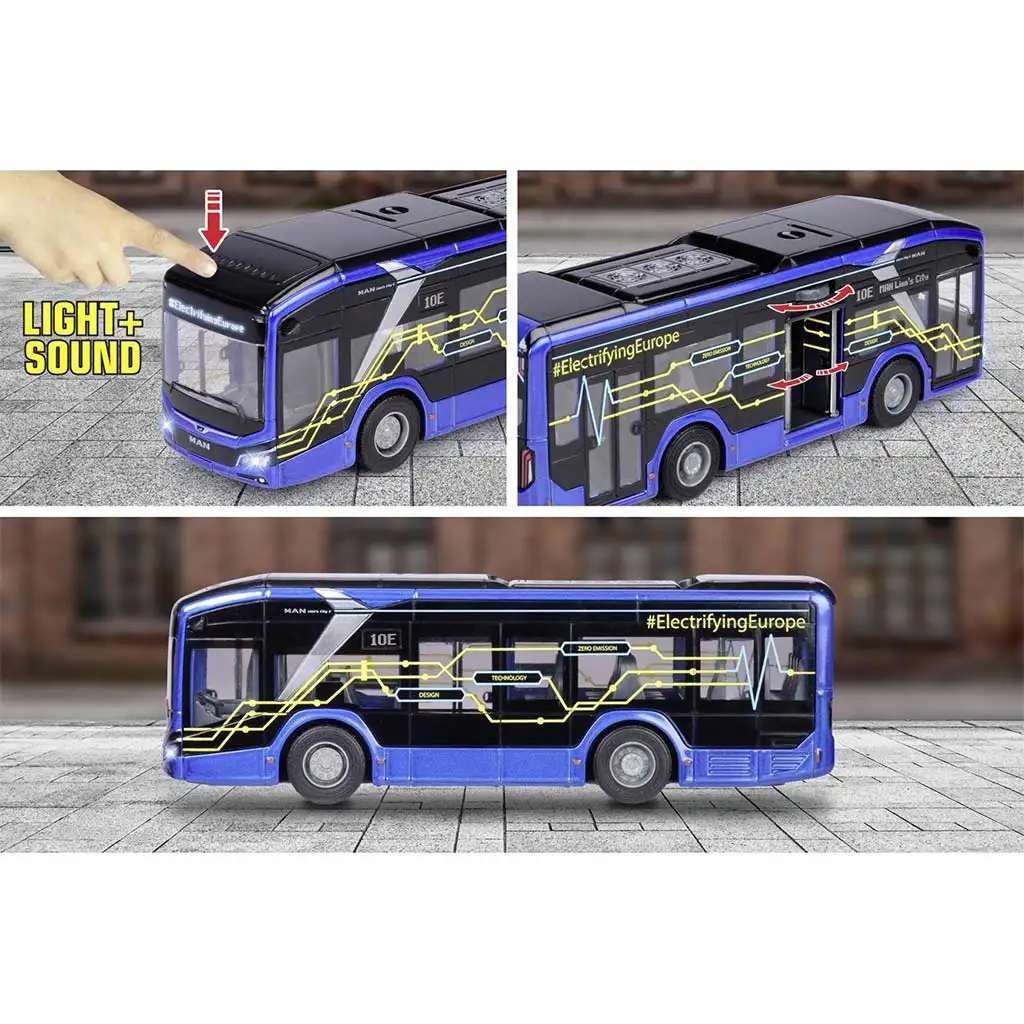 Majorette: MAN Lion's City 10E busz fénnyel és hanggal - Simba Toys kép 3