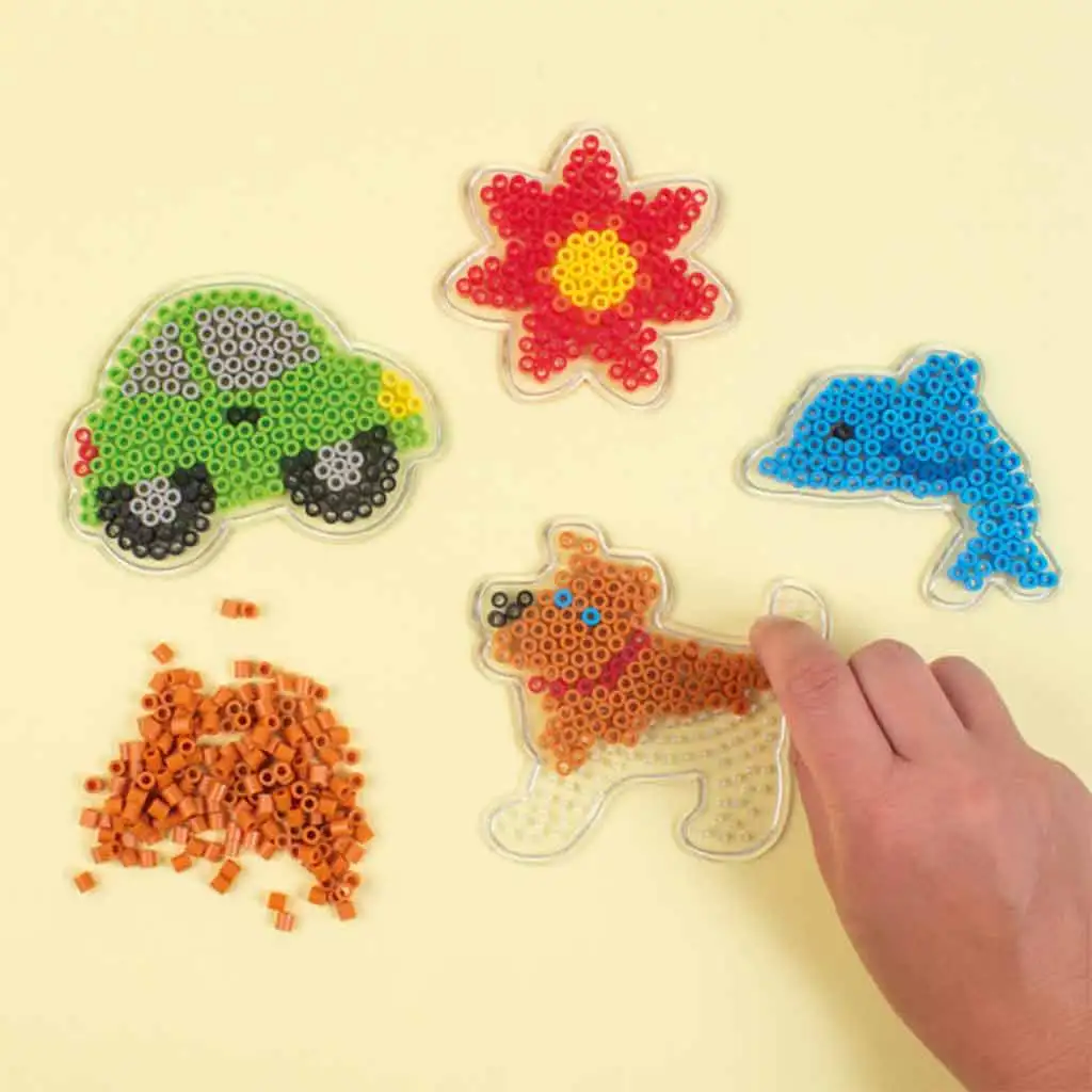 PlayBox: 5mm-es MIDI vasalható gyöngy alap - kutya, autó, hal, virág 4db-os csomag kép 3