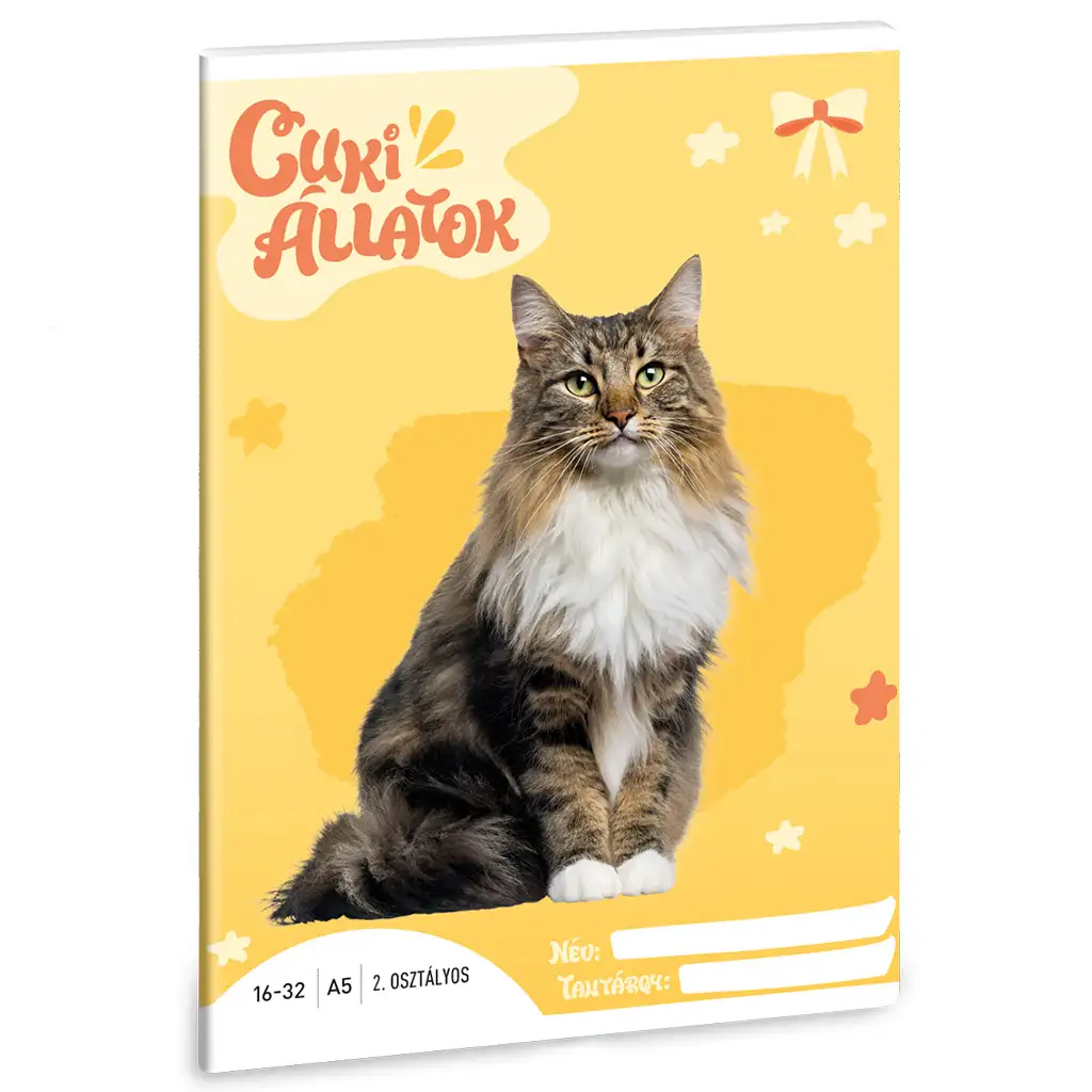 Ars Una: Cuki állatok - Norvég macska 2.osztályos vonalas füzet A/5