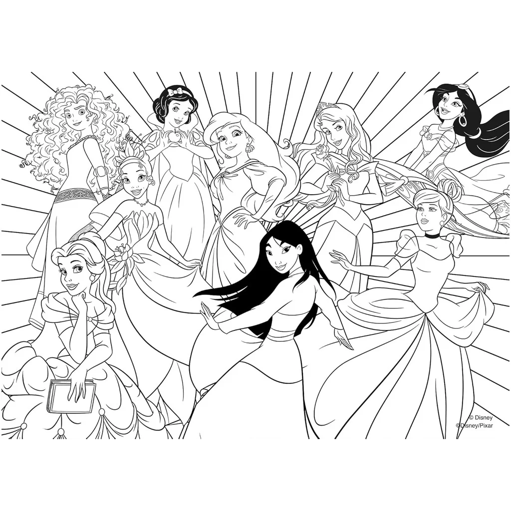 Disney Hercegnők 2 az 1-ben 2x24db-os maxi puzzle és színező - Lisciani kép 5