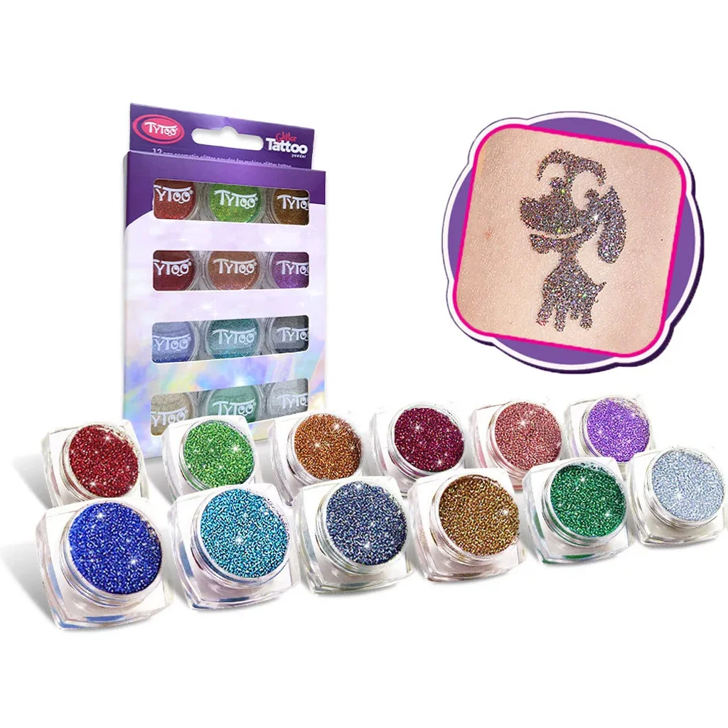 TyToo: Multi színek válogatása csillámpor szett 12x2,5ml kép 2