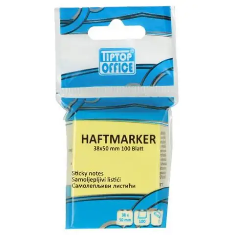 Spirit: Sárga színű öntapadós jegyzettömb 100lapos, 38x50mm