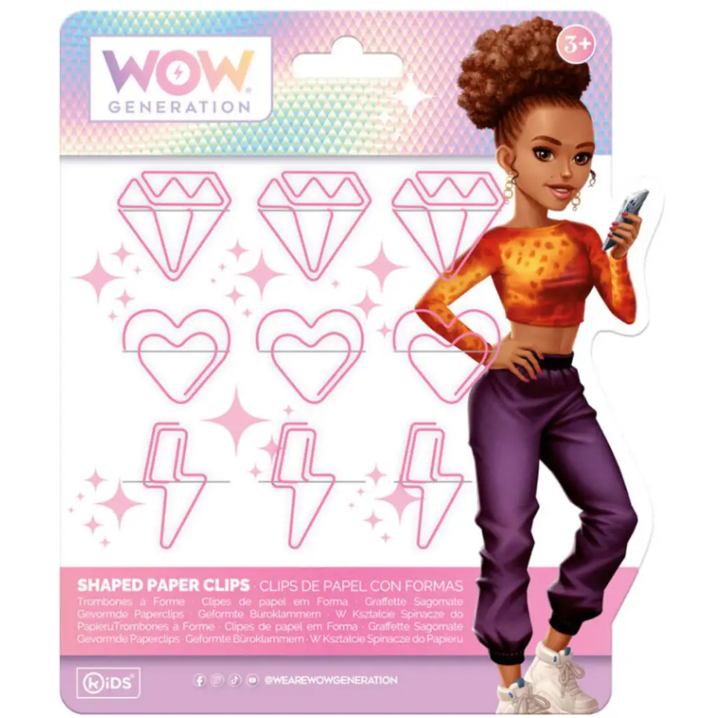 WOW Generation: Rózsaszín gémkapocs vidám formákkal többféle változatban kép 3