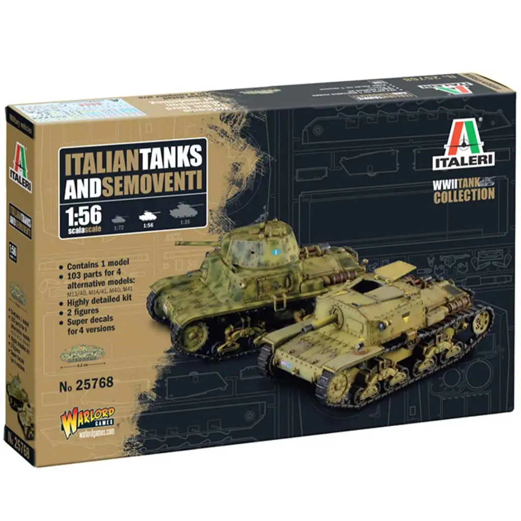 Italeri 1/56 Italian Tanks & Semoventi tank makett