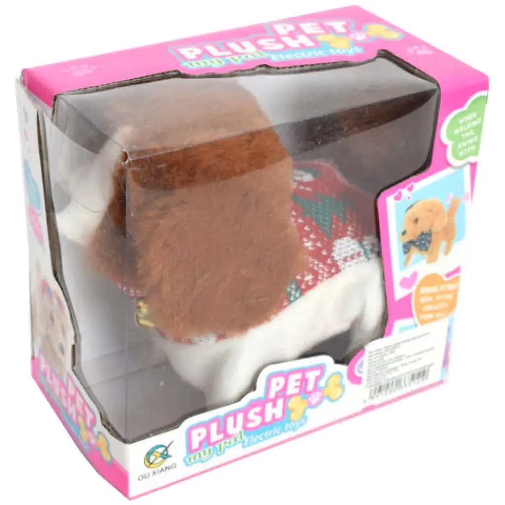 Sétáló plüss kutya hanggal többféle színben kép 3