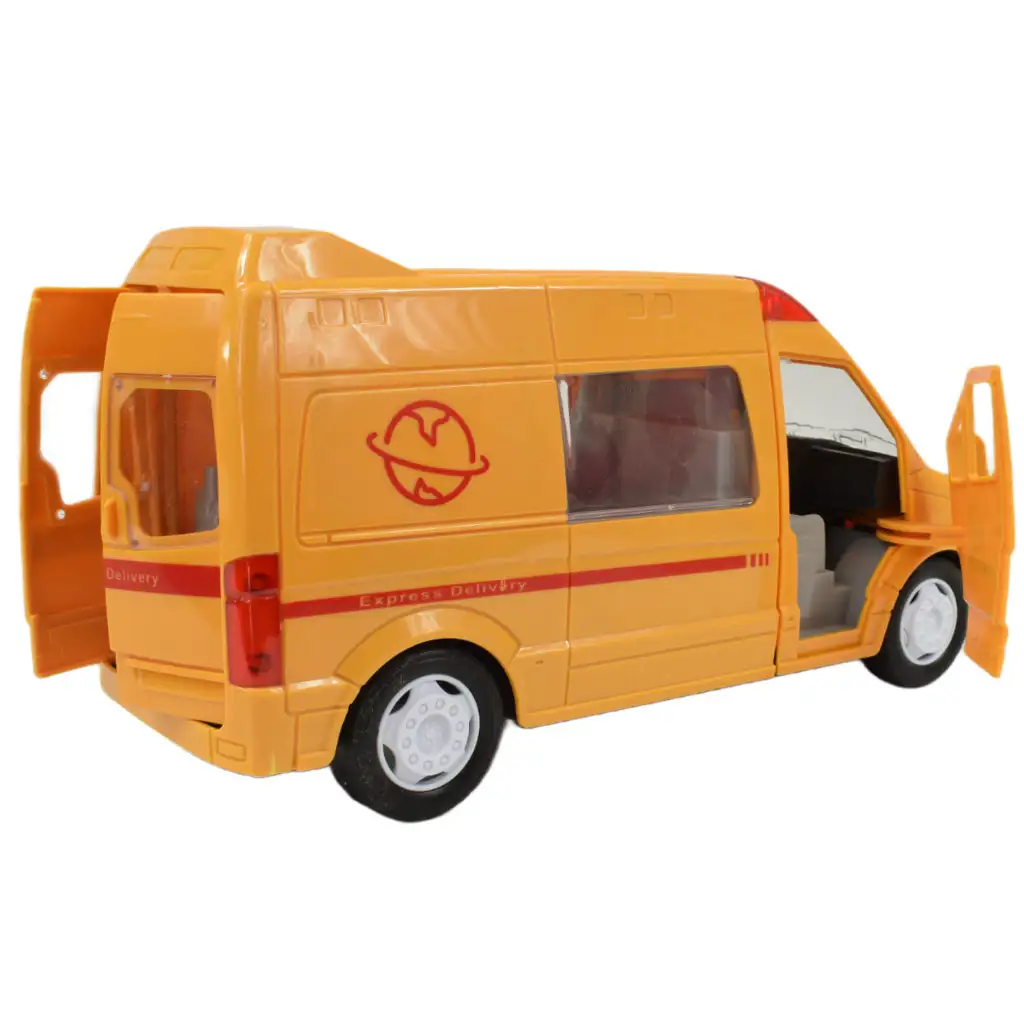 Special Car: Sárga express futárautó fénnyel és hanggal, lendkerekes funkcióval24cm kép 5
