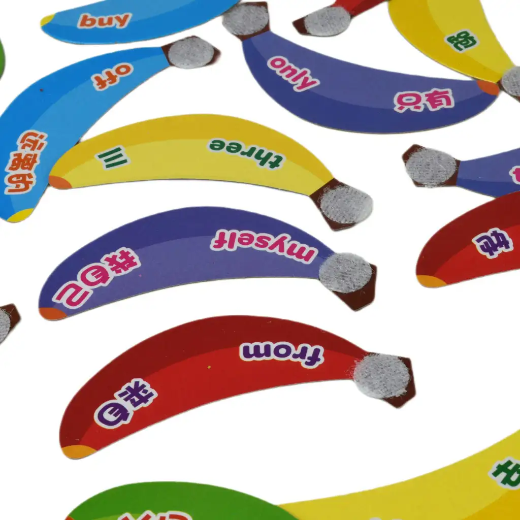 Banana Pairing: Angol szókincs fejlesztő játék tépőzáras banánokkal kép 2