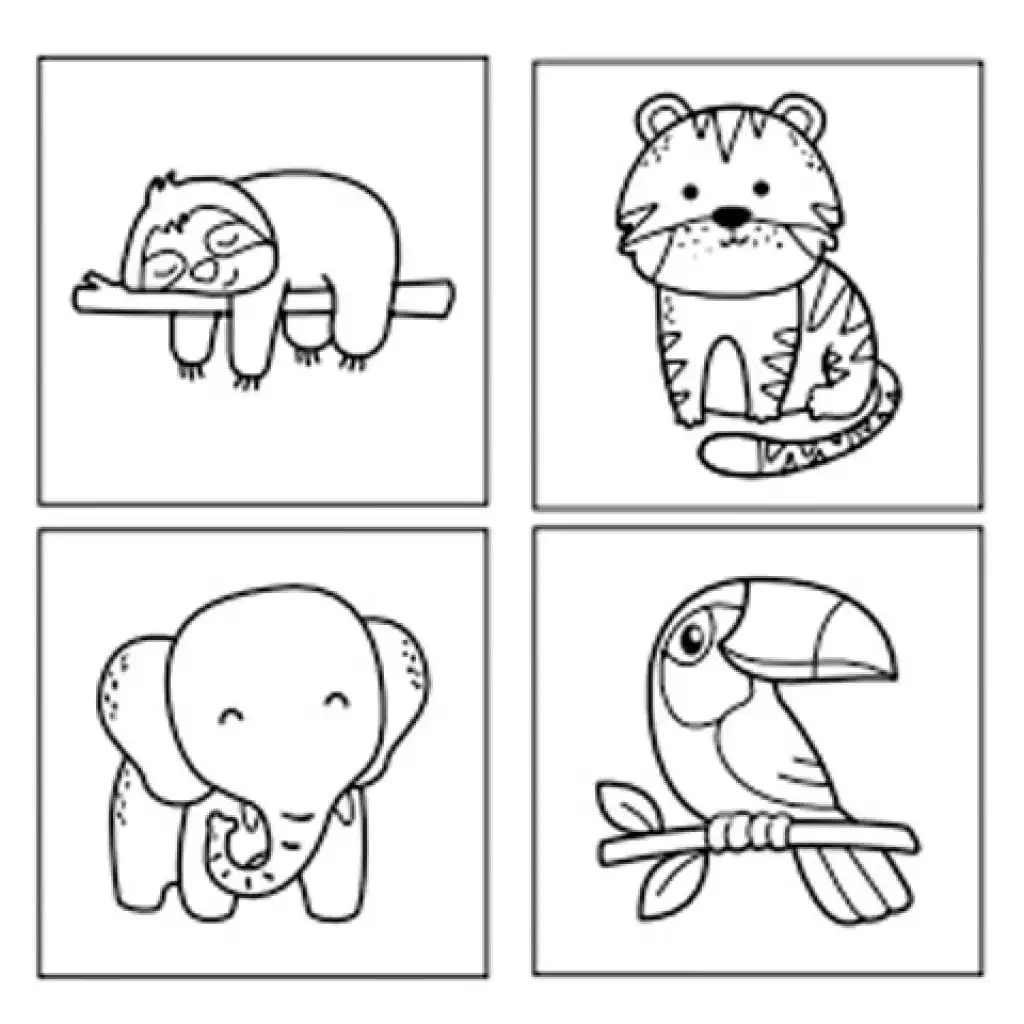 Sticker Art: Állatok színezhető matrica szett - Comansi kép 2