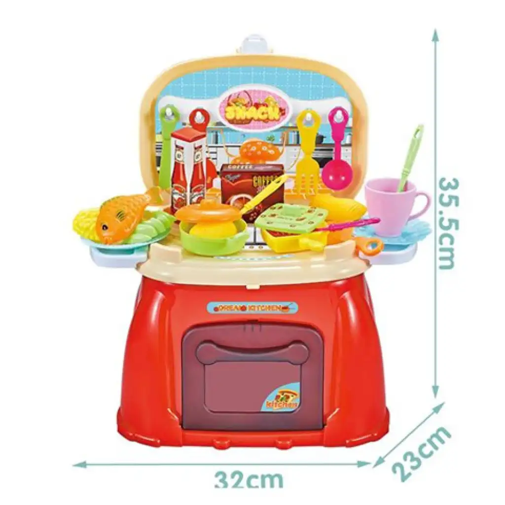 Játékkonyha szett hordozható ülőkében 32x35,5x23cm kép 2