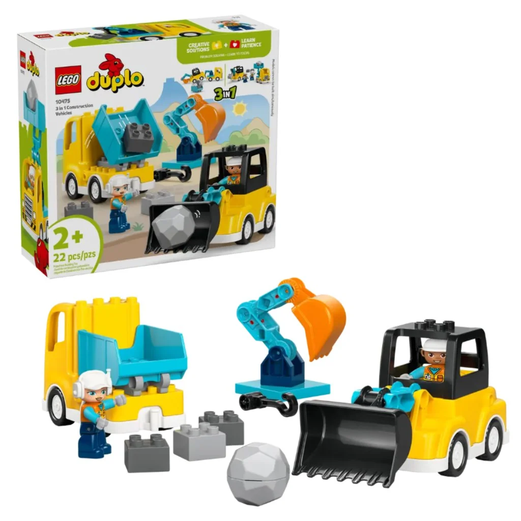 LEGO® DUPLO®: 3 az 1-ben építési munkagépek (10475)