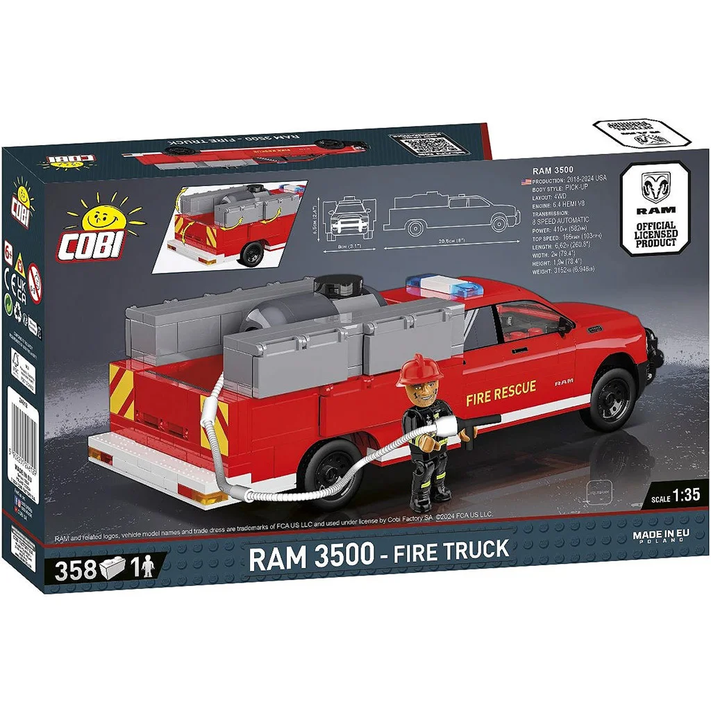 COBI: Dodge RAM 3500 tűzoltóautó építőjáték (24612) kép 3
