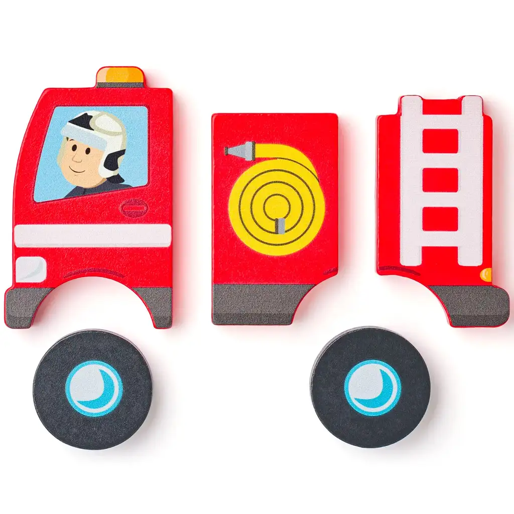 Fa tűzoltós 5db-os baba puzzle - Woodyland kép 2