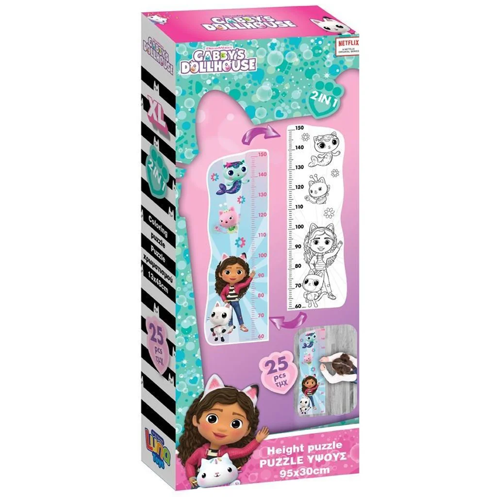 Luna: Gabi babaháza színezhető magasságmérő 25db-os maxi puzzle