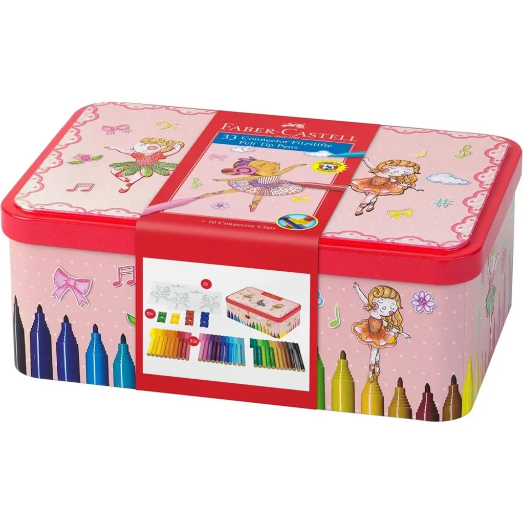 Faber Castell: Connector filctoll készlet 33db-os Ballerina mintás fém dobozban