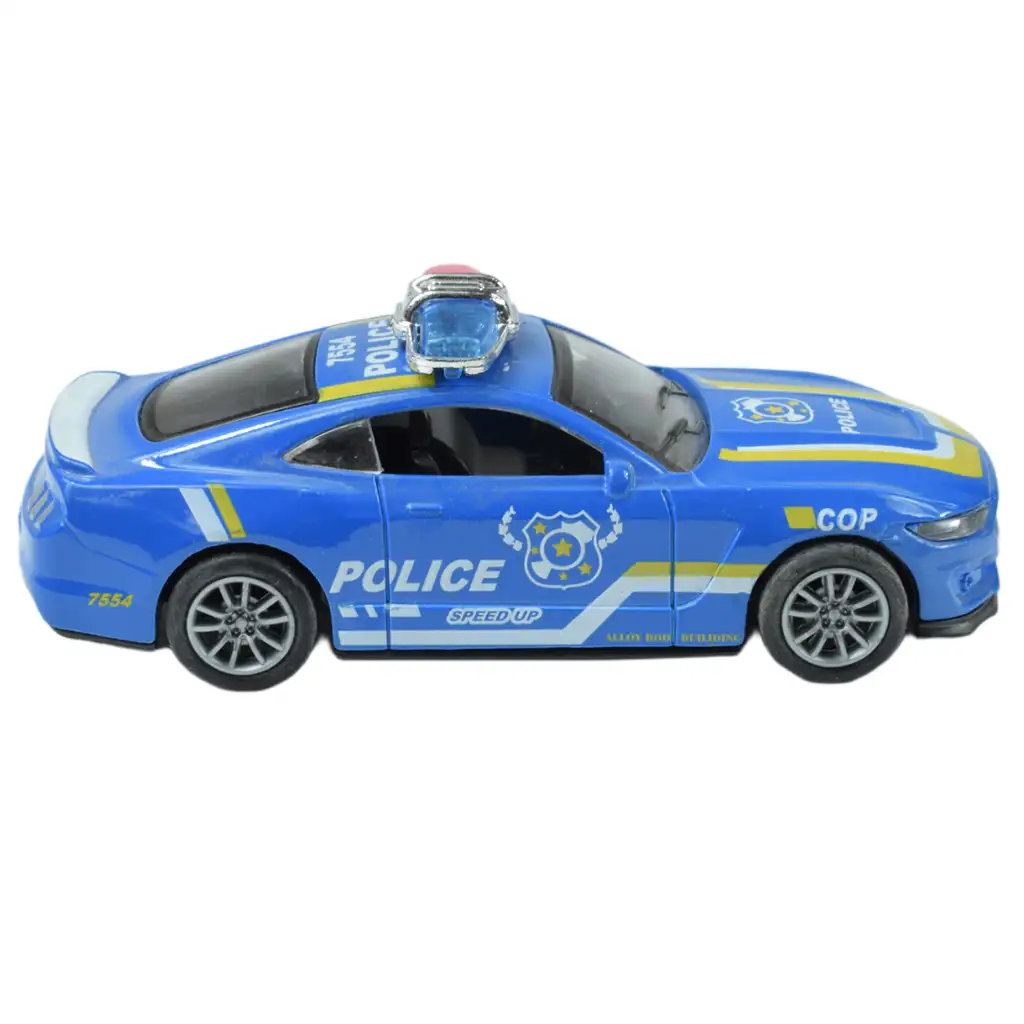 Police Cars: Lendkerekes fém rendőrautó többféle változatban 11cm 1db kép 7