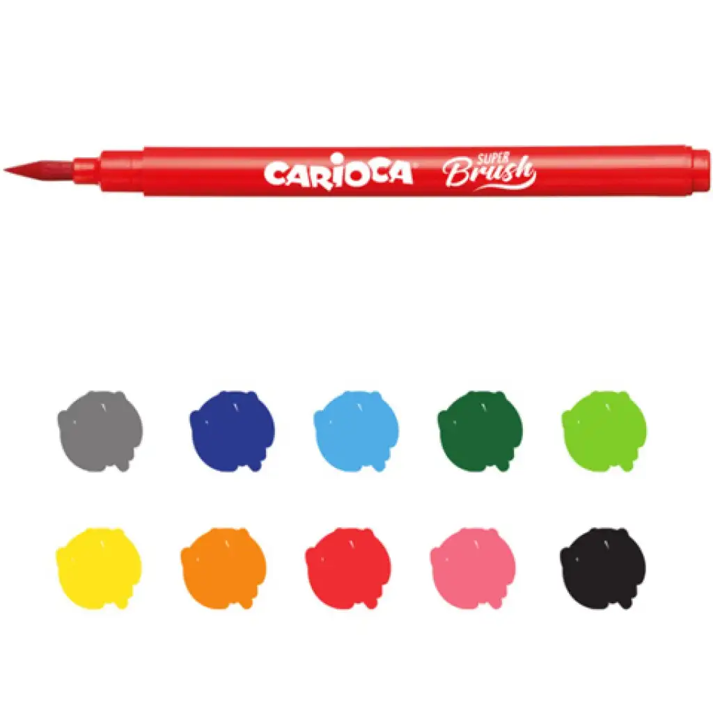 Super Brush Ecsetvégű filctoll szett 10db-os - Carioca kép 2