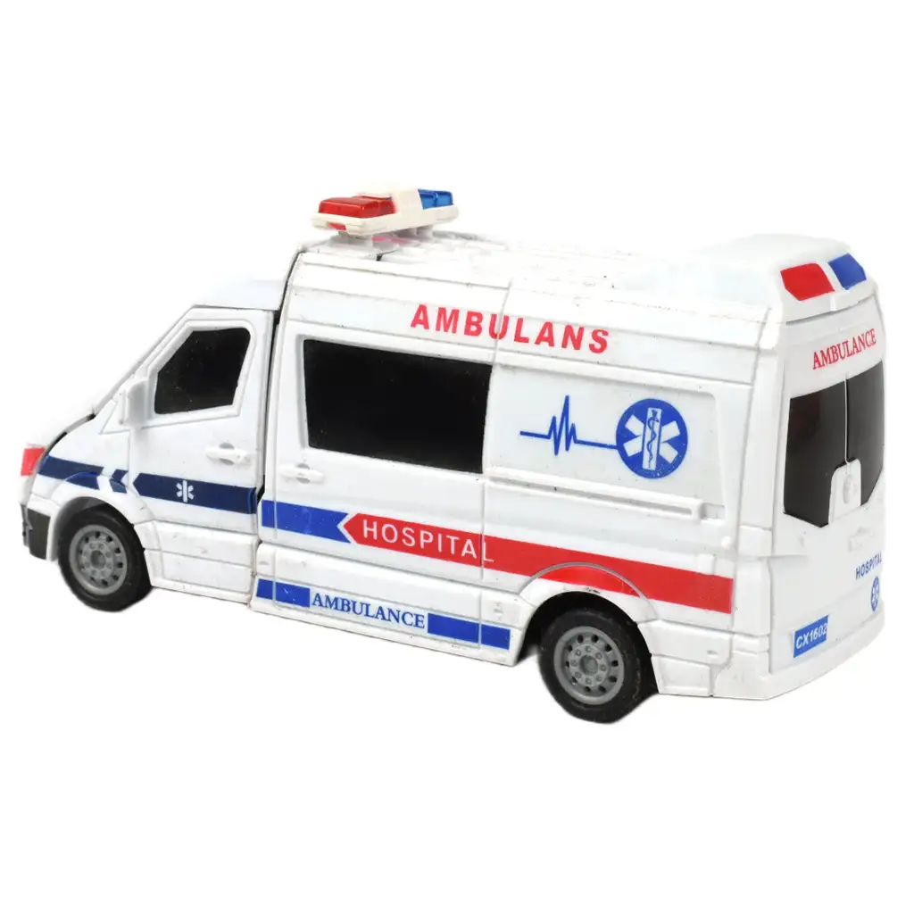 Ambulance: Robottá alakuló mentőautó kétféle változatban 13cm kép 3