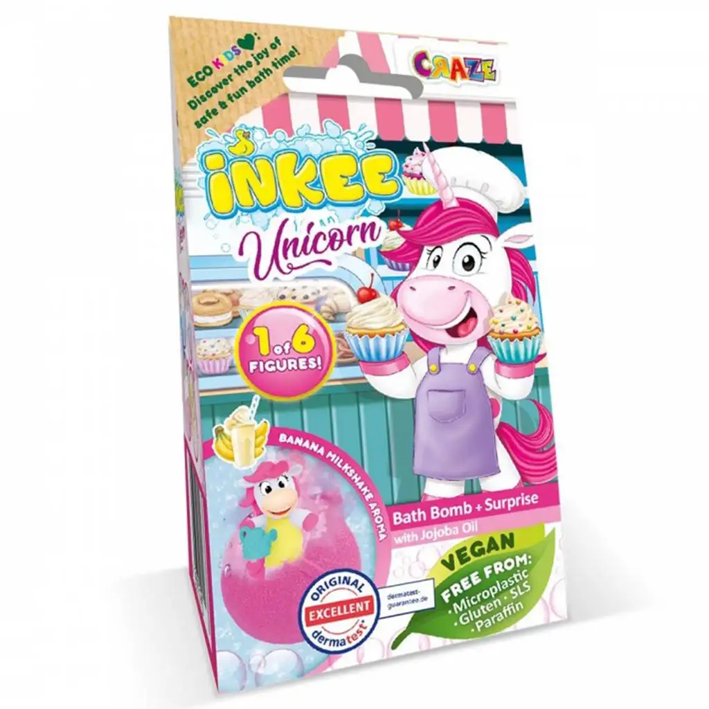Craze Inkee: Vegán fürdőgolyó gyűjhető unikornis figurával