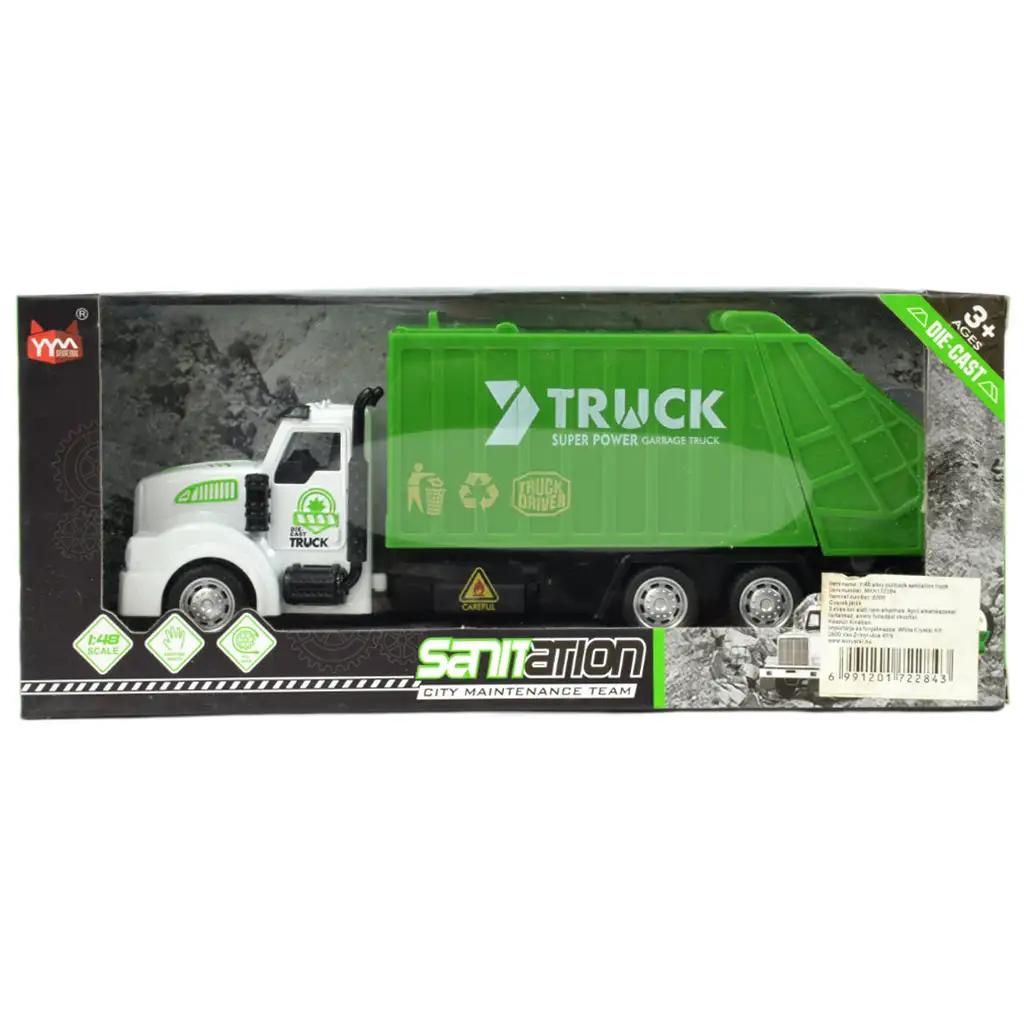 City Truck: Lendkerekes szelektívhulladék gyűjtő teherautó 22cm kép 6
