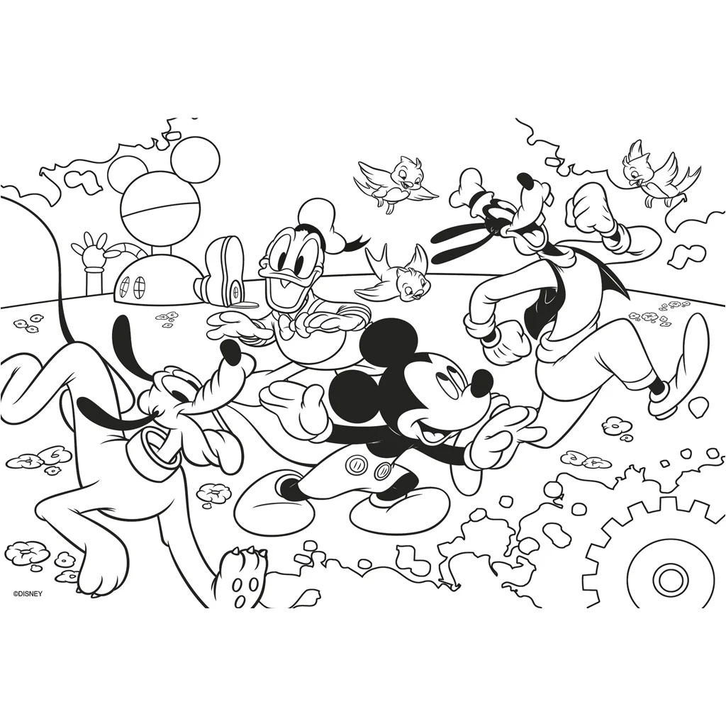 Mickey egér 2 az 1-ben 250db-os puzzle és színező 50x35cm - Lisciani kép 3
