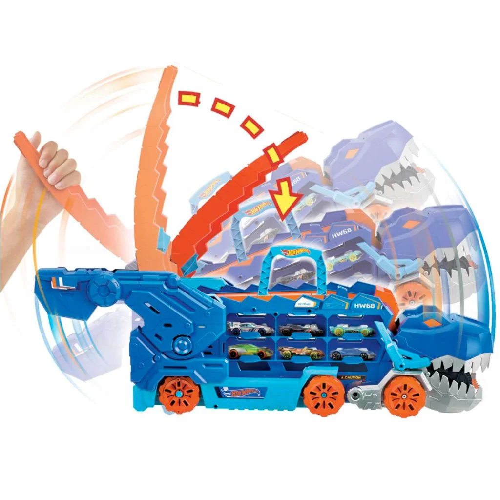Hot Wheels City: Átalakítható Ultimate Autószállító T-Rex - Mattel kép 2