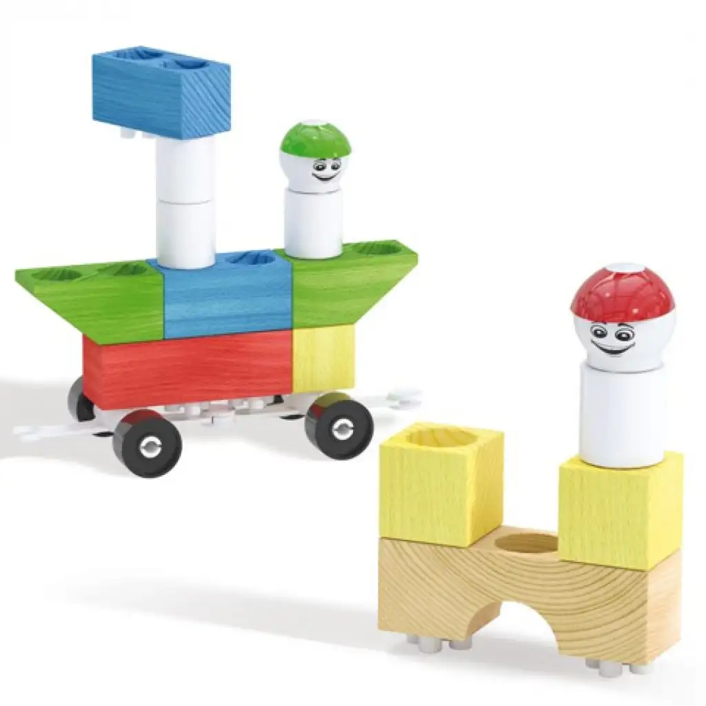 Quercetti: Modi Bloc Basic fa és műanyag építőjáték 18db-os kép 2